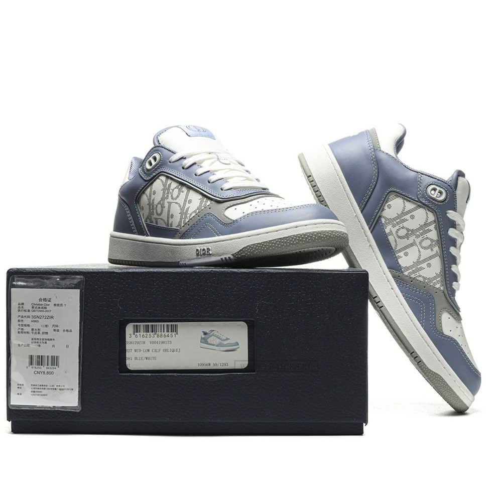 tbkicks d10r b27 low blue white D*or oblique galaxy leather