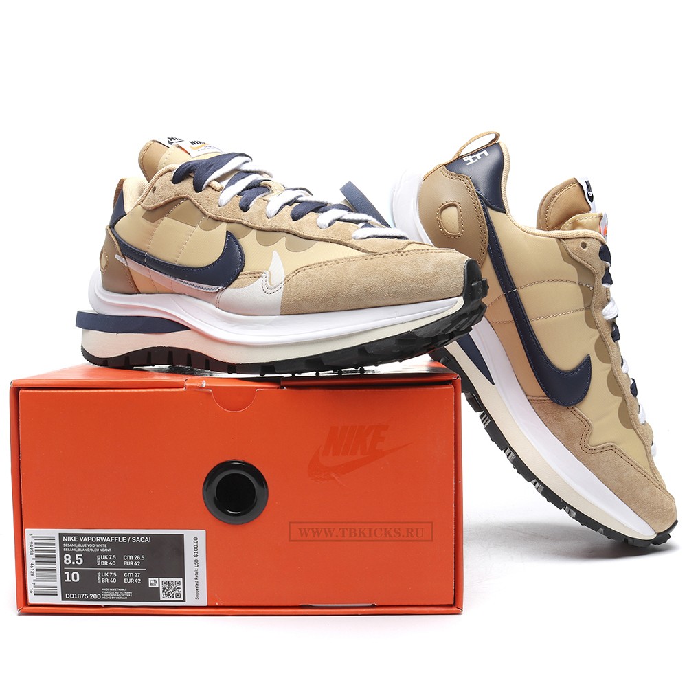 TBkicks Nike Vaporwaffle sacai Sesame Blue Void