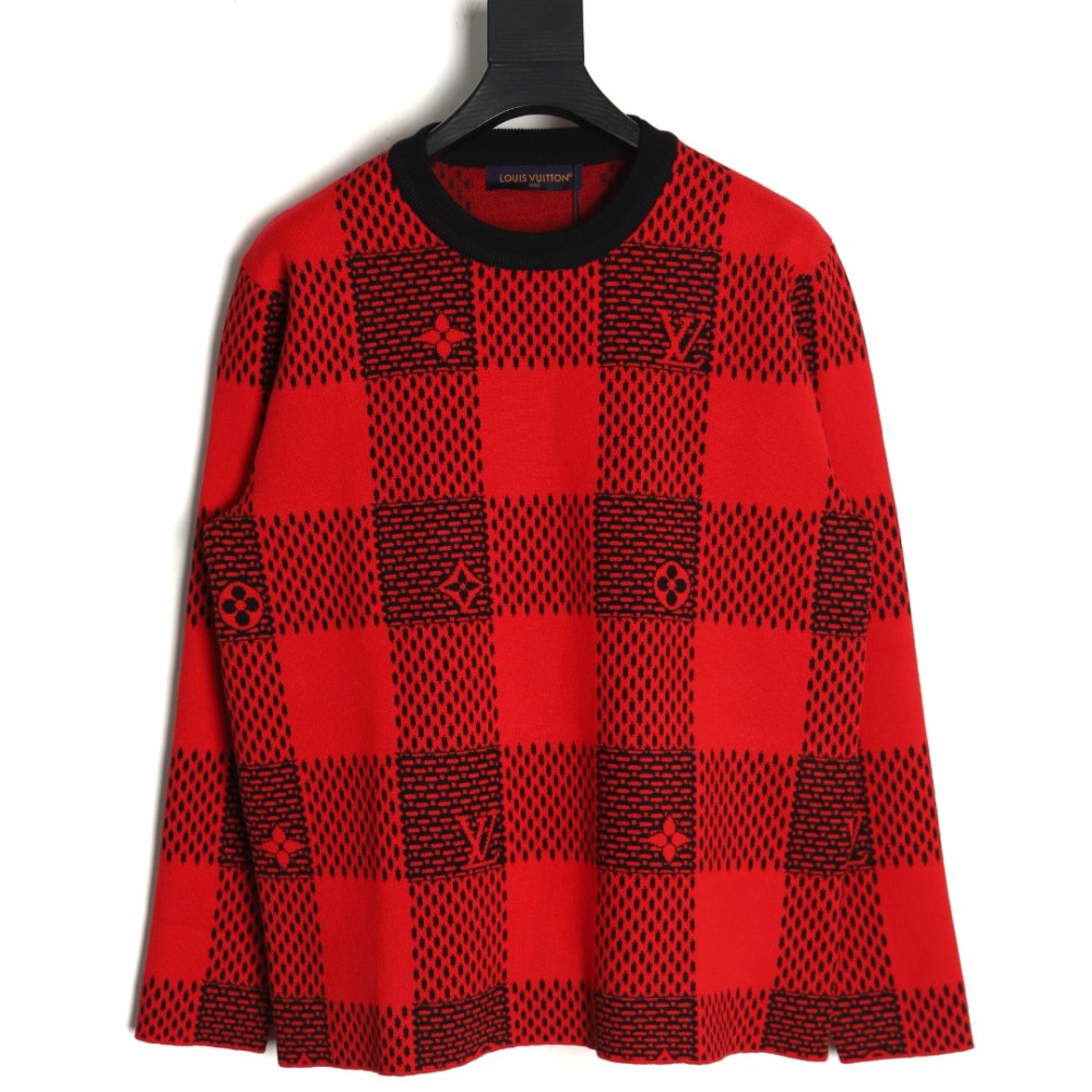 TBKicks  1V  24Fw Red Checkerboard Jacquard Sweater Size Chart