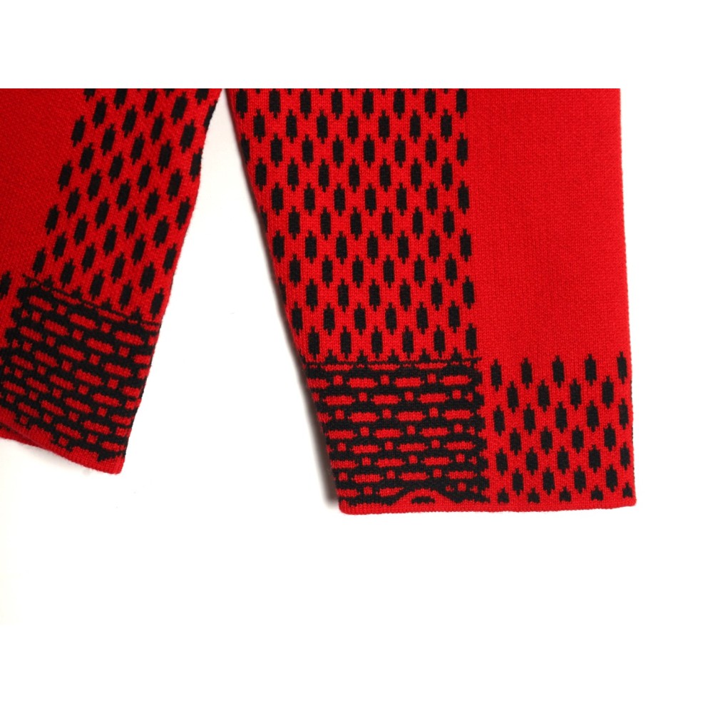 TBKicks  1V  24Fw Red Checkerboard Jacquard Sweater Size Chart
