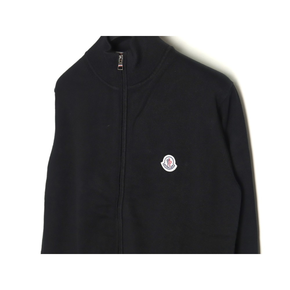 TBKicks M0ncler/mask classic logo on the chest zipper knitted sweater cardigan jacket Black