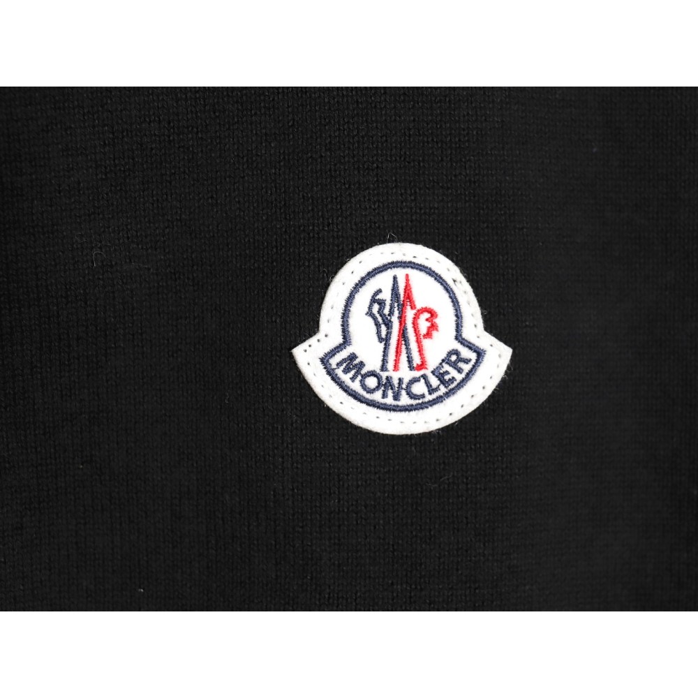 TBKicks M0ncler/mask classic logo on the chest zipper knitted sweater cardigan jacket Black