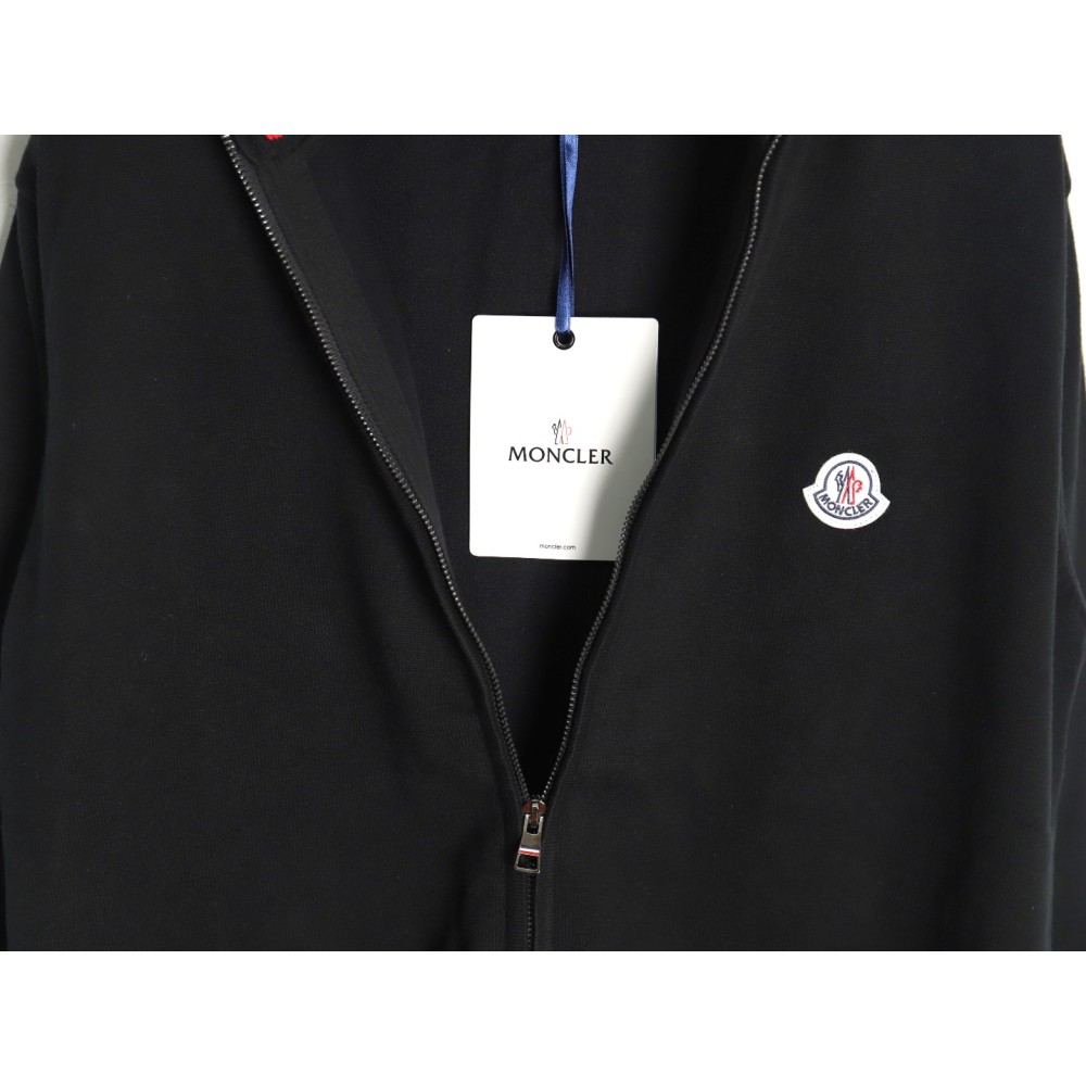 TBKicks M0ncler/mask classic logo on the chest zipper knitted sweater cardigan jacket Black