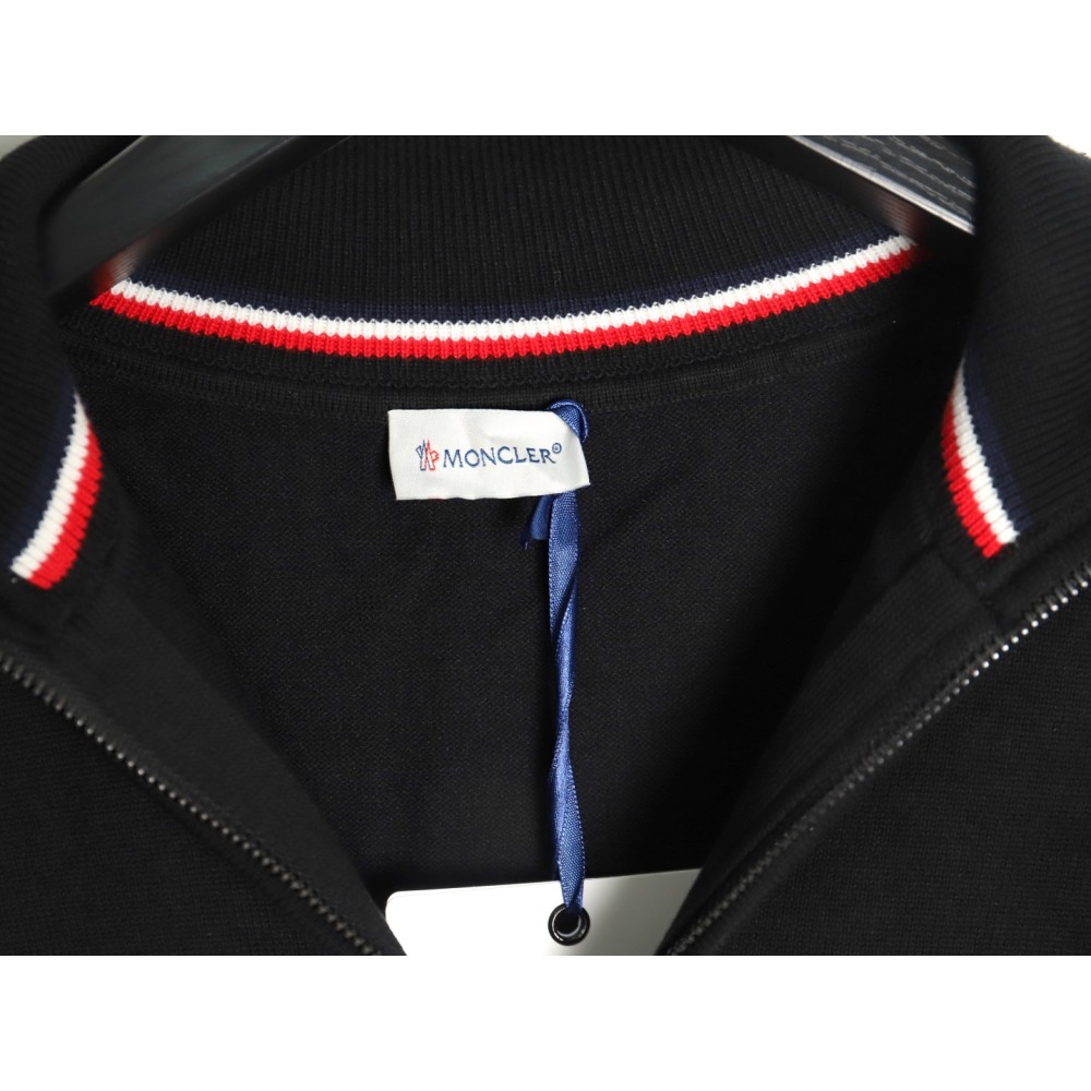 TBKicks M0ncler/mask classic logo on the chest zipper knitted sweater cardigan jacket Black