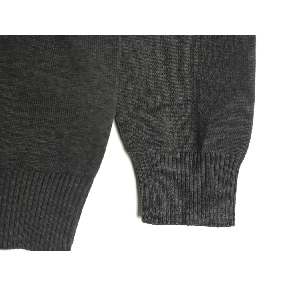TBKicks M0ncler/mask classic logo on the chest zipper knitted sweater cardigan jacket Grey