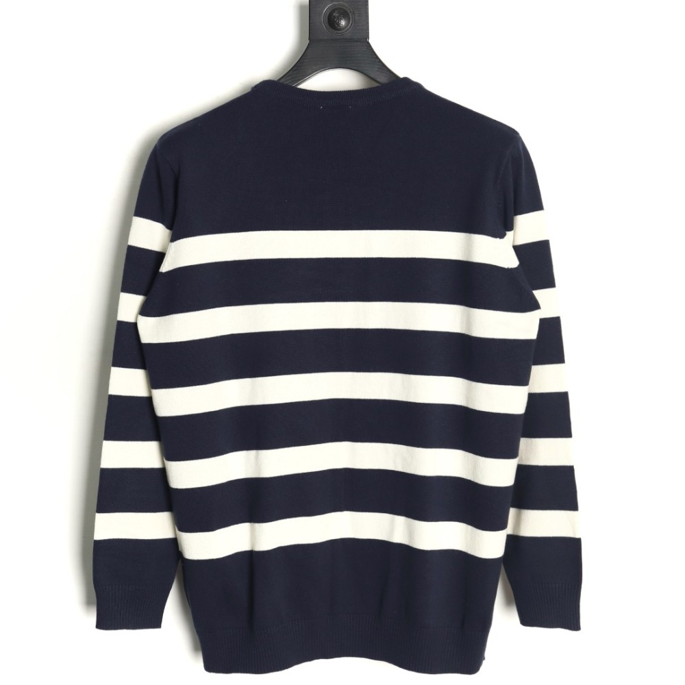 TBKicks M0ncler/mask classic logo on the chest knitted round-neck striped sweater