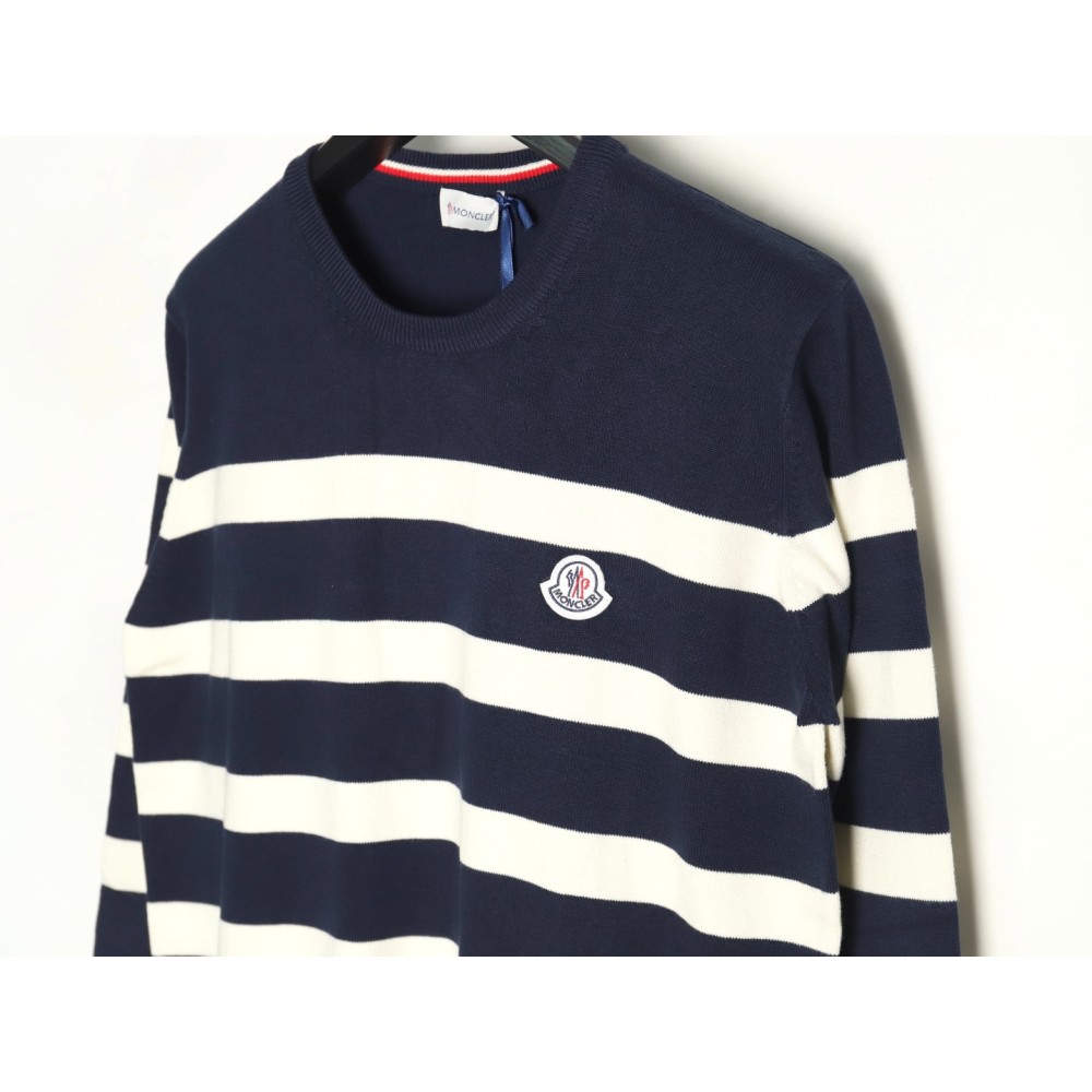 TBKicks M0ncler/mask classic logo on the chest knitted round-neck striped sweater