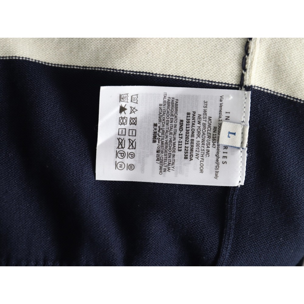 TBKicks M0ncler/mask classic logo on the chest knitted round-neck striped sweater