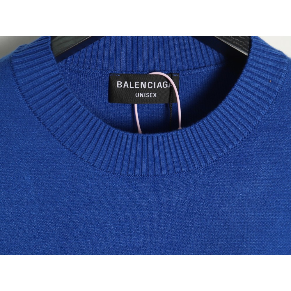 TBKicks Bal**ciaga Parisian Coke Classic Letter Knitted Round Neck Sweater Blue