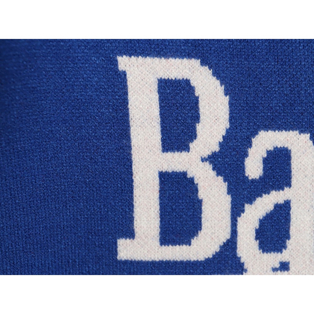 TBKicks Bal**ciaga Parisian Coke Classic Letter Knitted Round Neck Sweater Blue