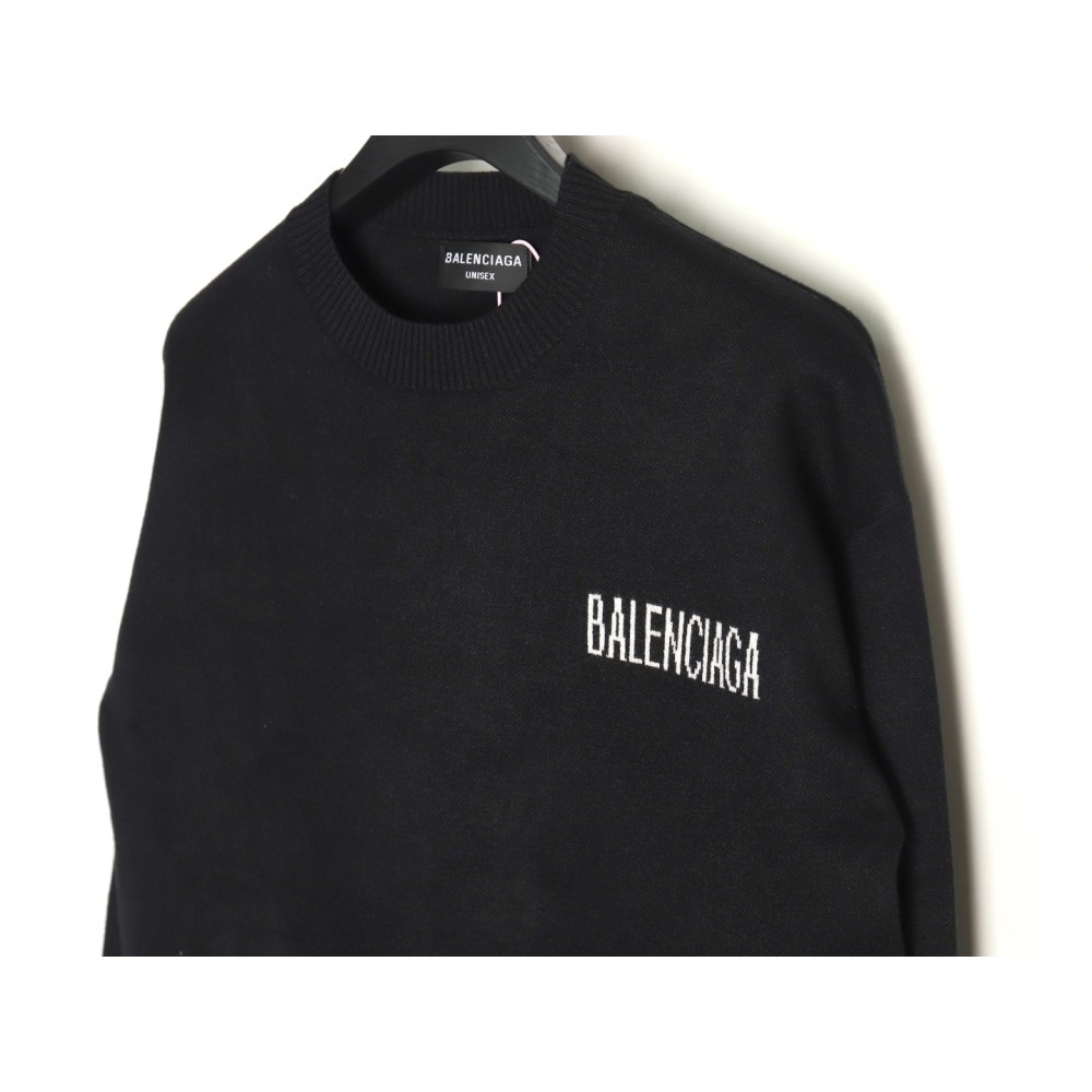TBKicks Bal**ciaga Parisian Coke Classic Letter Knitted Round Neck Sweater Black