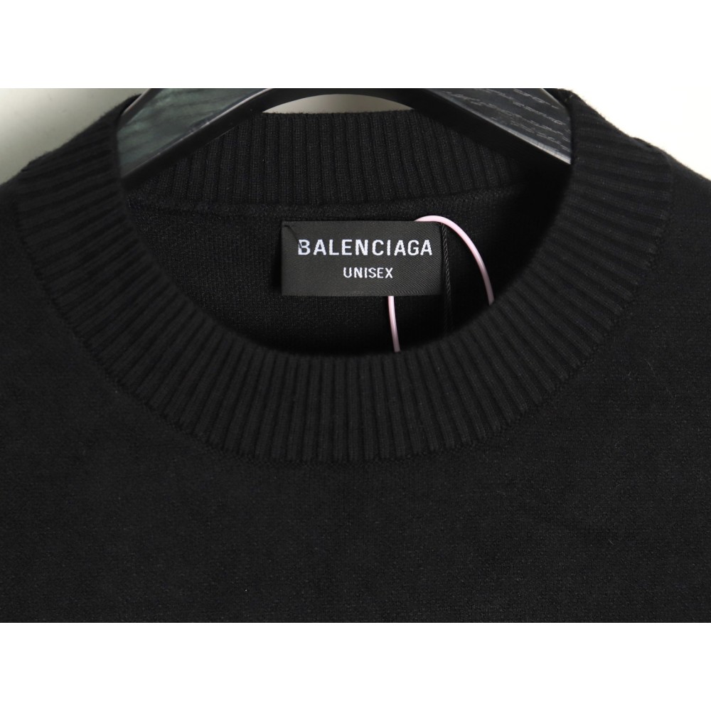 TBKicks Bal**ciaga Parisian Coke Classic Letter Knitted Round Neck Sweater Black