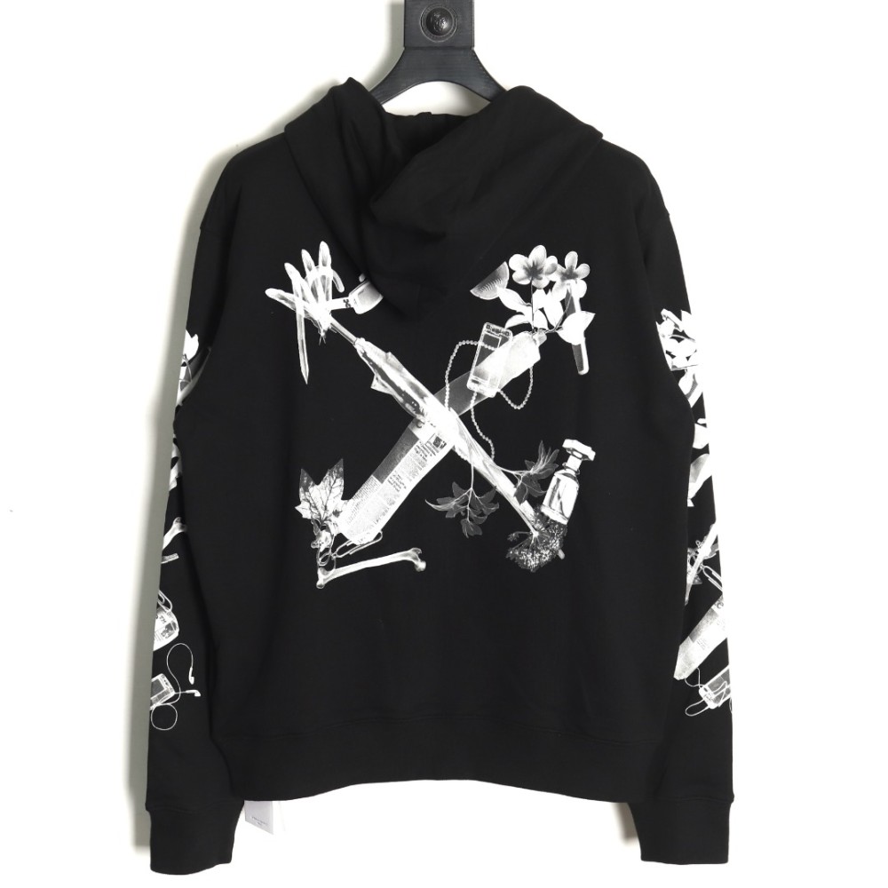 TBKicks Off-white OW splash ink arrow twill oil painting graffiti hoodie