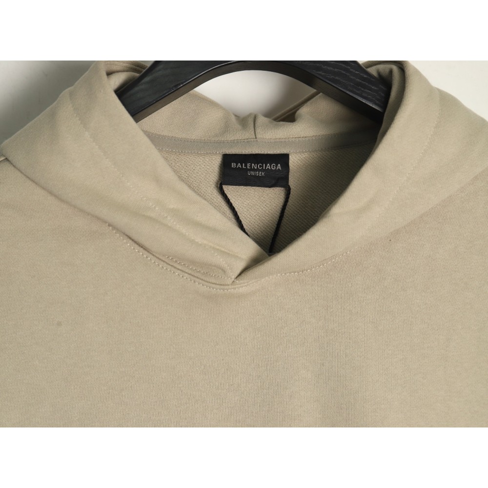 TBKicks Bal**ciaga Parisian 24Fw spoof graffiti letter logo printed hooded sweatshirt Khaki