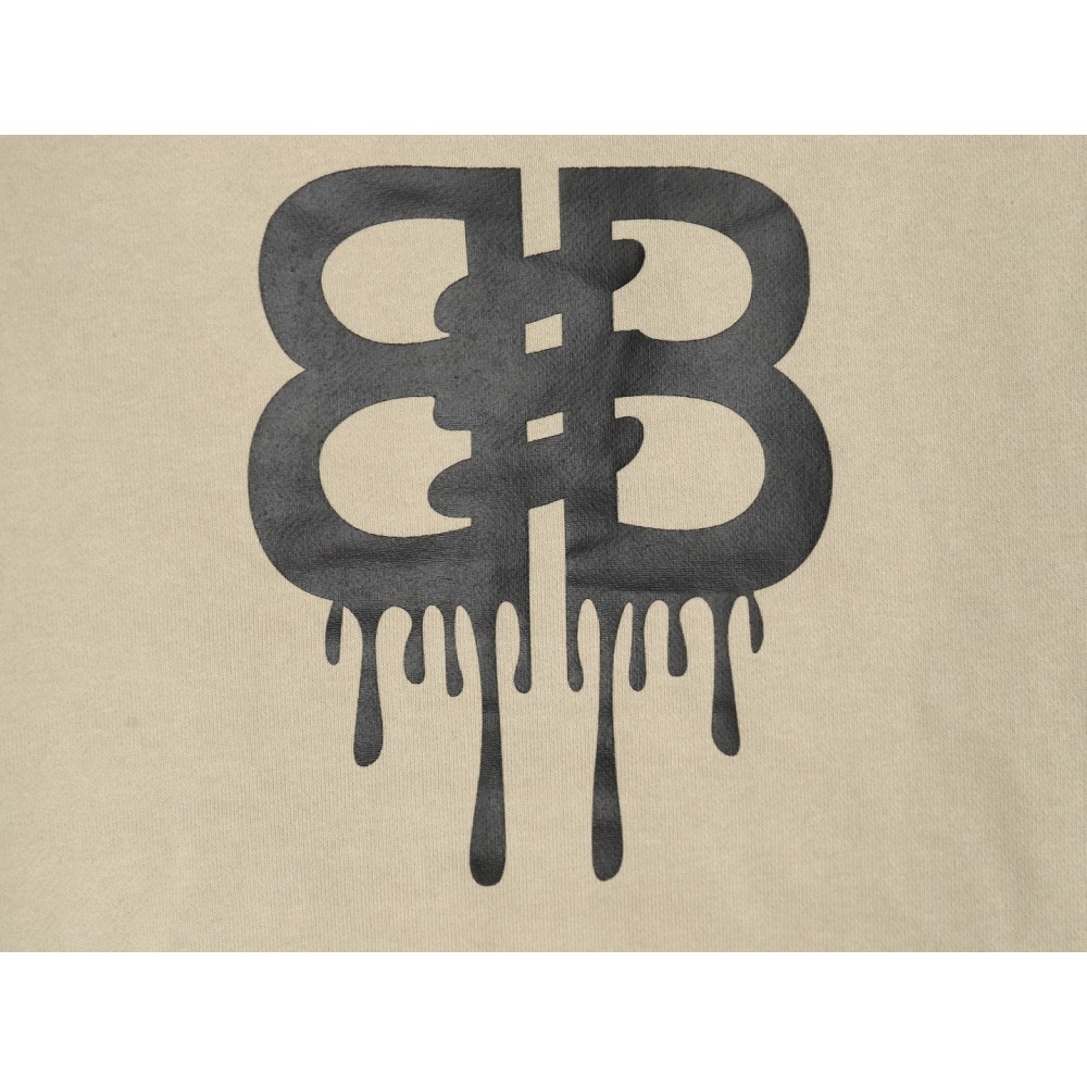 TBKicks Bal**ciaga Parisian 24Fw spoof graffiti letter logo printed hooded sweatshirt Khaki