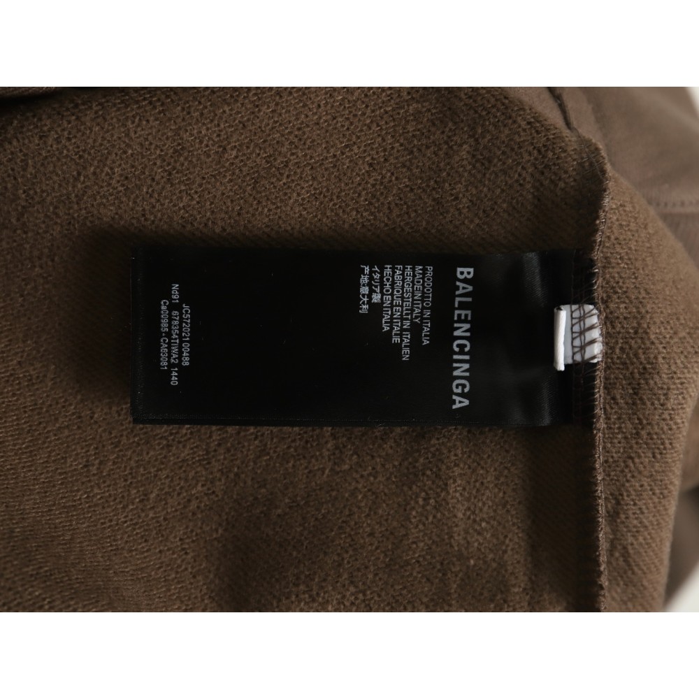 TBKicks Bal**ciaga Parisian 24Fw spoof graffiti letter logo printed hooded sweatshirt Brown