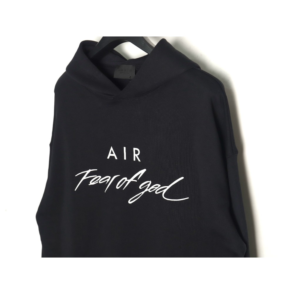 TBKicks Fear of God FOG essential double-line AIR letter hooded sweatshirt Black