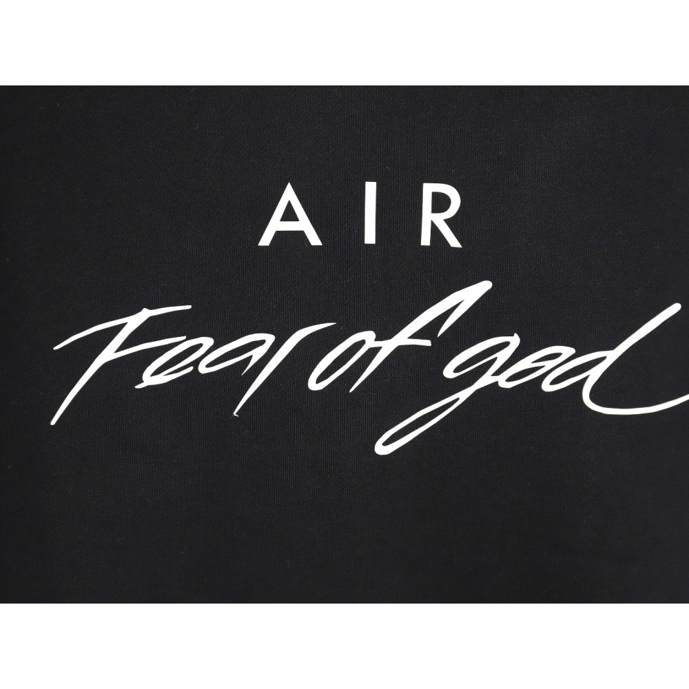 TBKicks Fear of God FOG essential double-line AIR letter hooded sweatshirt Black