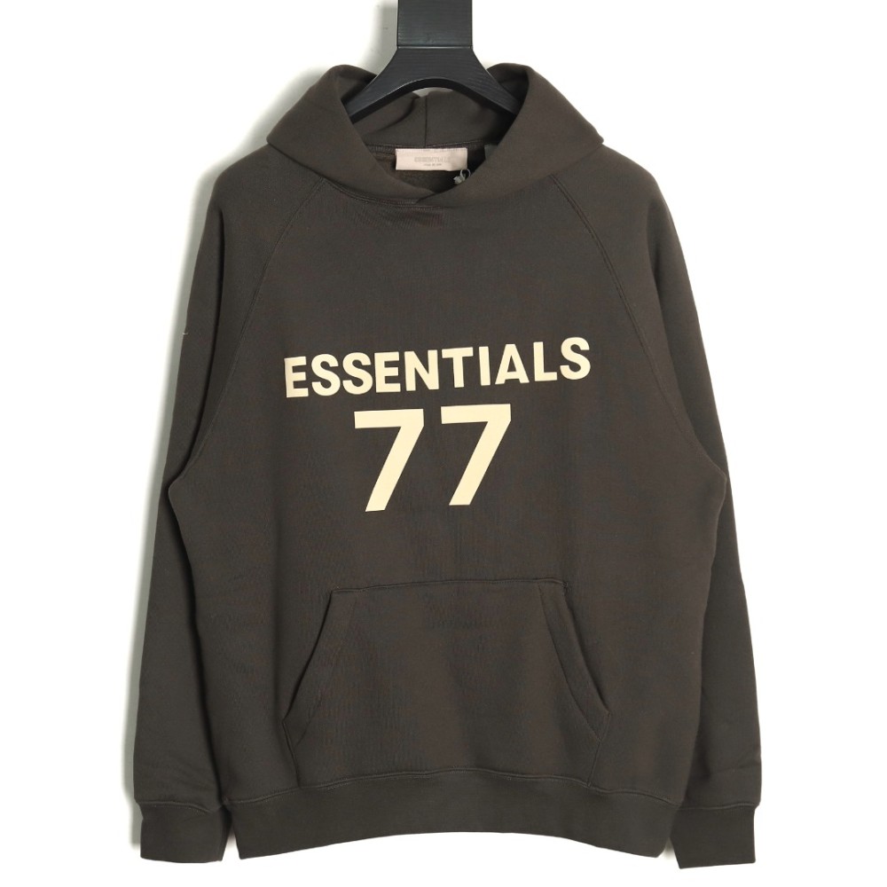 TBKicks FEAR OF GOD FOG essential compound fleece 77 printed hooded sweatshirt Black