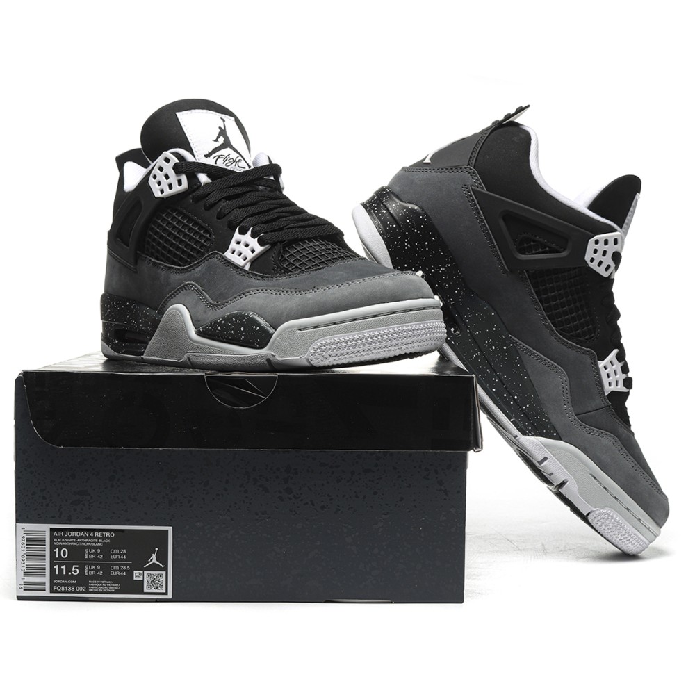 TBkicks Jordan 4 Retro Fear (2024)  Black White