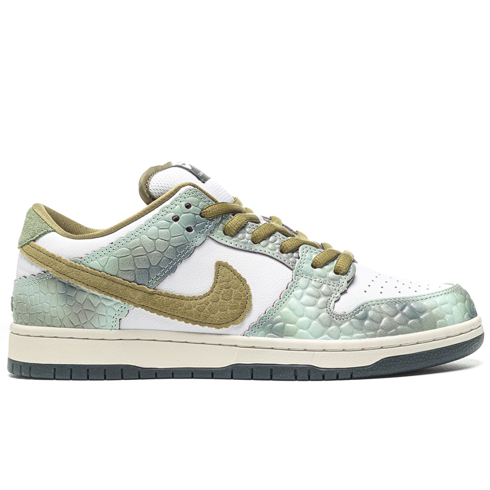 TBkicks Nike SB Dunk Low Alexis Sablone Chameleon  OIL GREEN/DESERT MOSS/WHITE