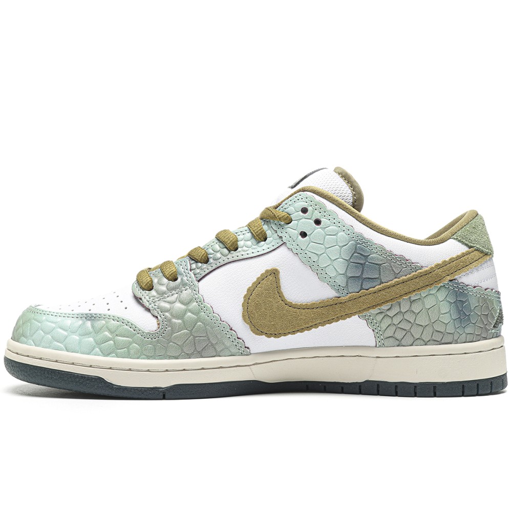TBkicks Nike SB Dunk Low Alexis Sablone Chameleon  OIL GREEN/DESERT MOSS/WHITE