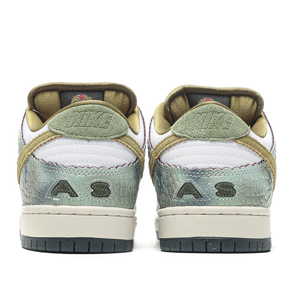 TBkicks Nike SB Dunk Low Alexis Sablone Chameleon  OIL GREEN/DESERT MOSS/WHITE