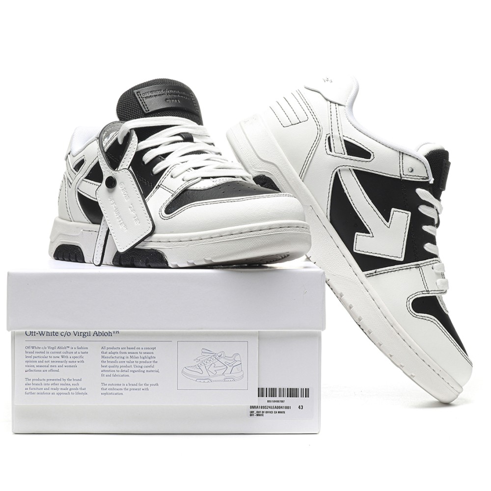 TBkicks OFF-WHITE Out Of Office OOO Low Tops Black White