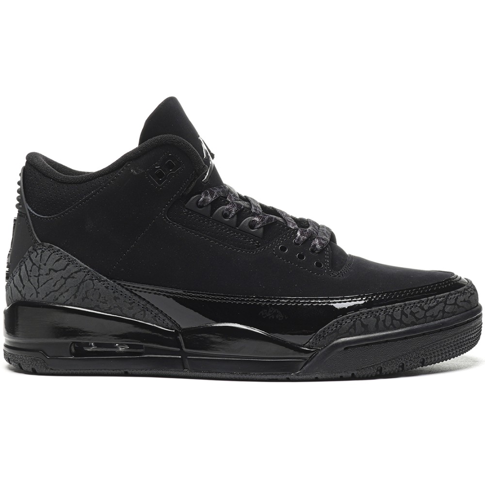 TBkicks Jordan 3 Retro Black Cat  BLACK/DARK CHARCOAL-BLACK