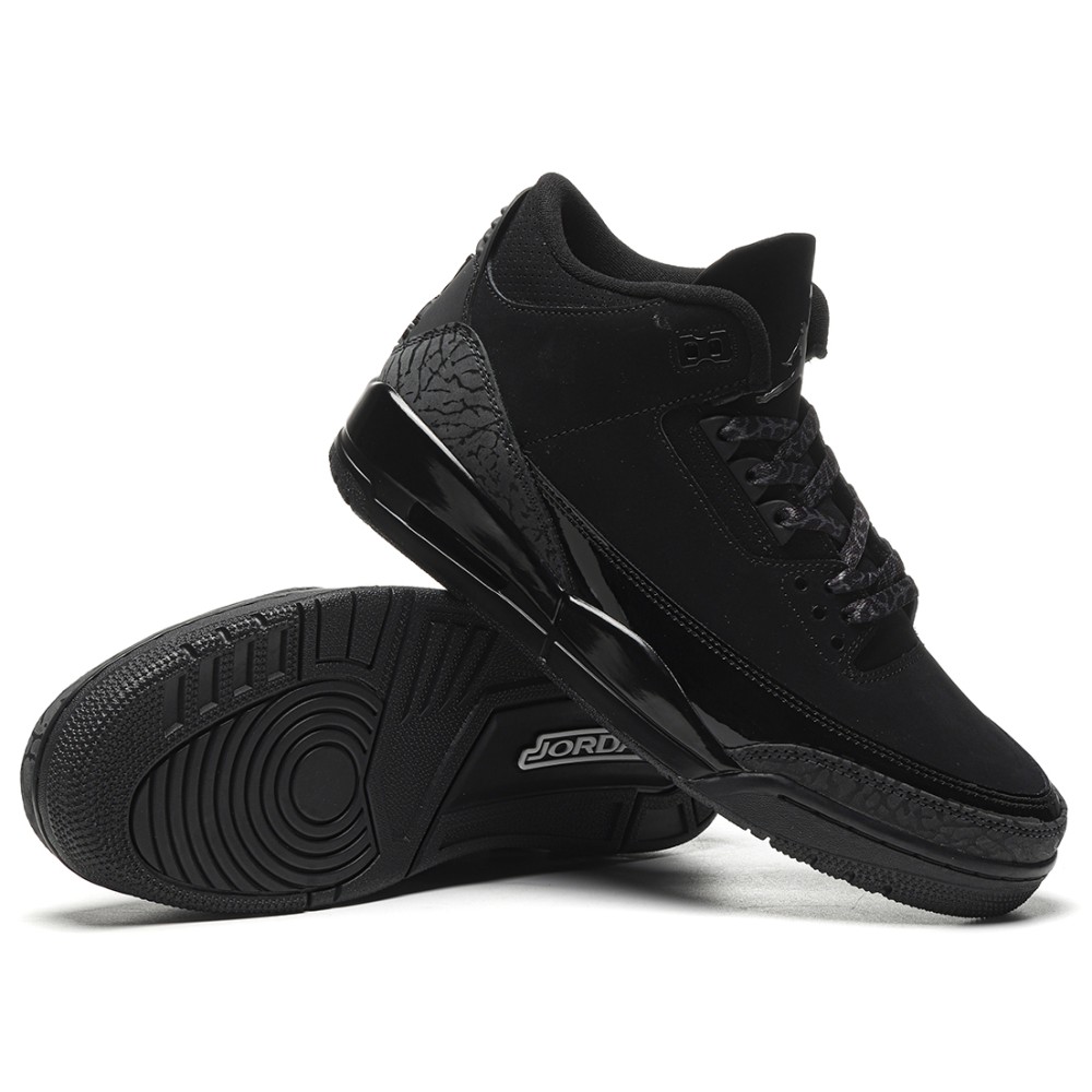TBkicks Jordan 3 Retro Black Cat  BLACK/DARK CHARCOAL-BLACK