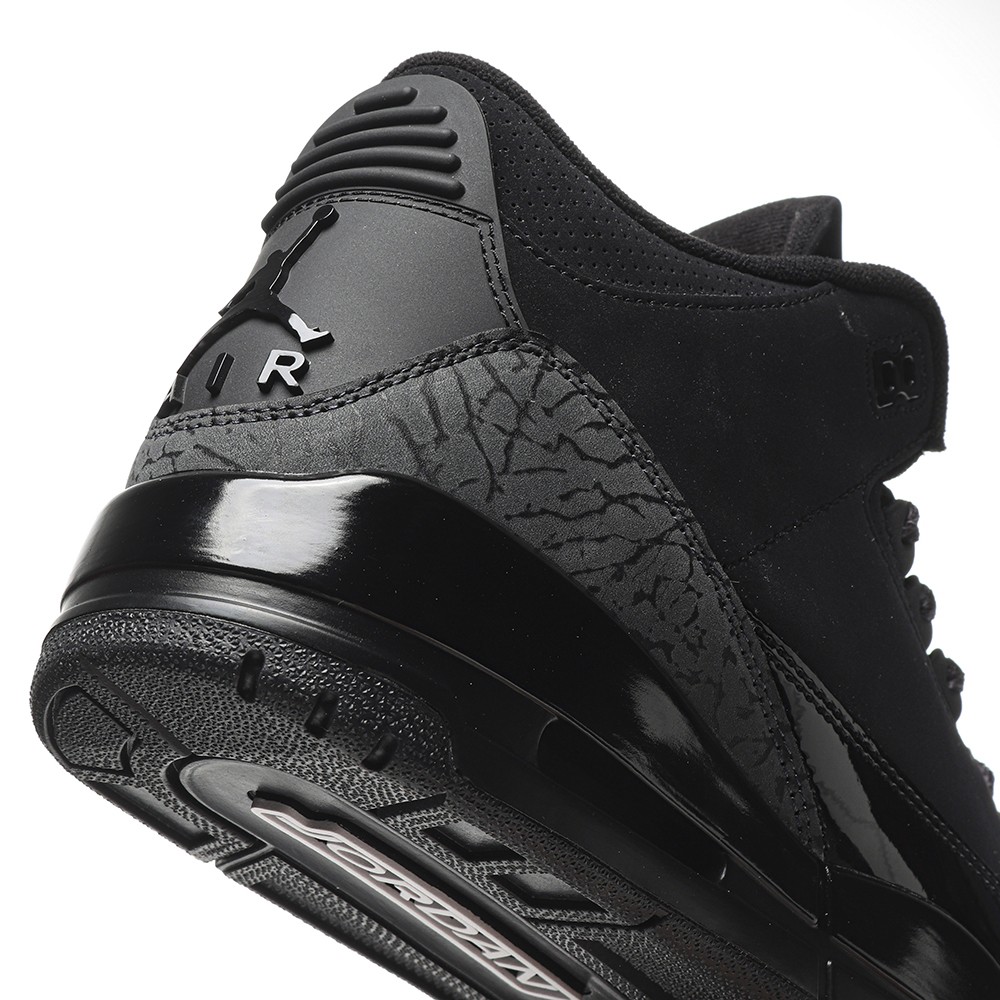 TBkicks Jordan 3 Retro Black Cat  BLACK/DARK CHARCOAL-BLACK