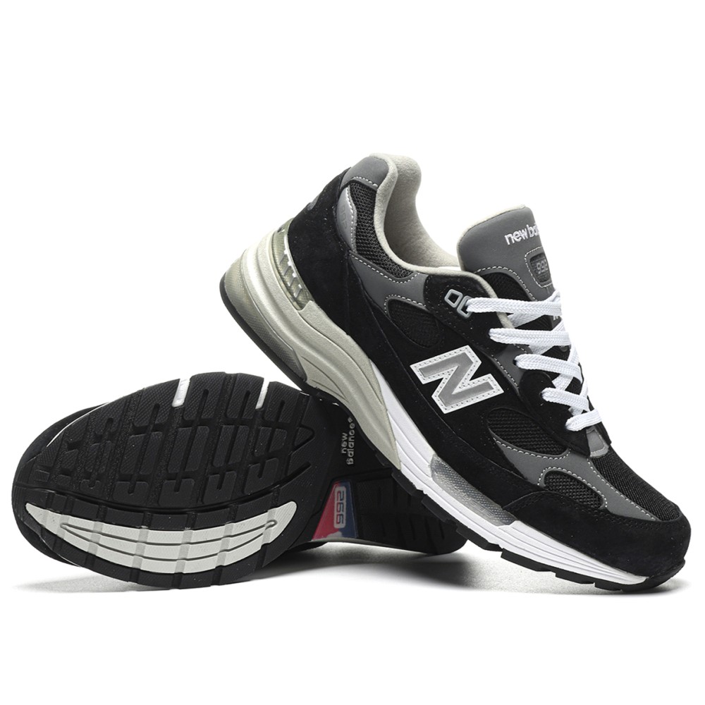 TBkicks New Balance 992 Black Grey Suede