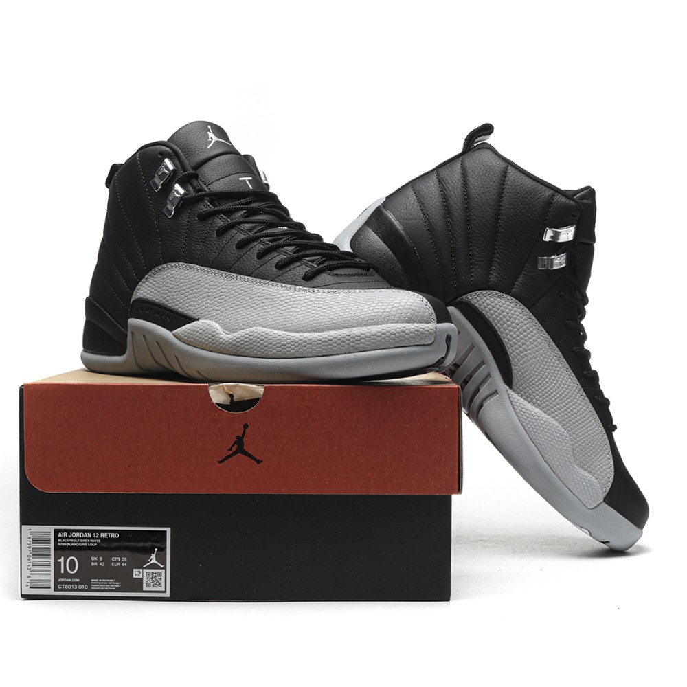 TBkicks Air Jordan 12 Retro Barons  black and gray