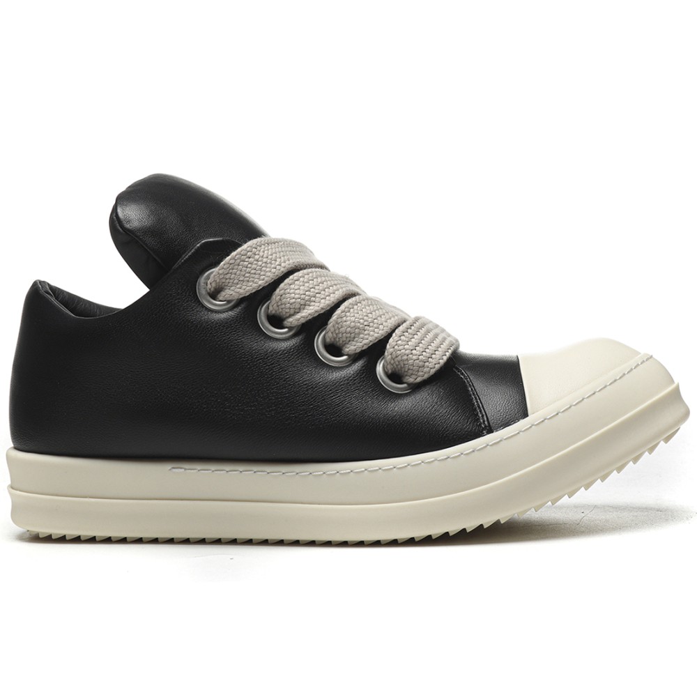 TBkicks R1ck Owens Jumbo Lace Padded Sneaks Low Black Milk