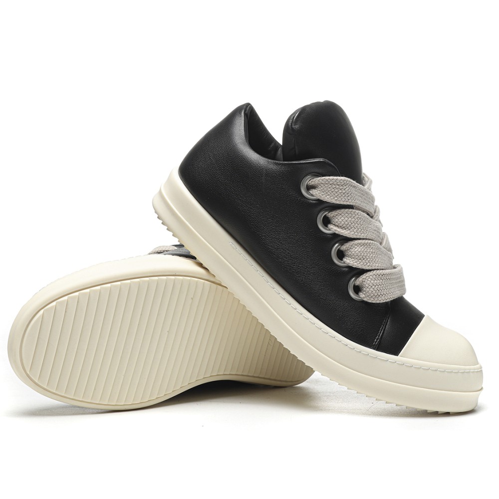 TBkicks R1ck Owens Jumbo Lace Padded Sneaks Low Black Milk