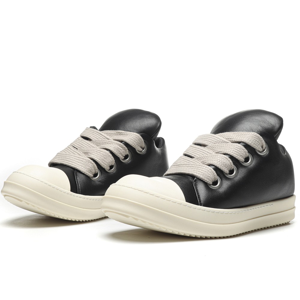 TBkicks R1ck Owens Jumbo Lace Padded Sneaks Low Black Milk