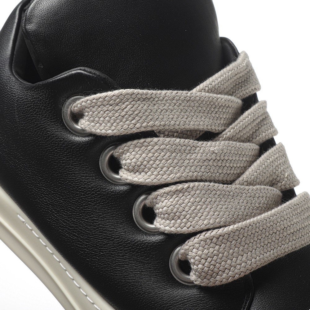 TBkicks R1ck Owens Jumbo Lace Padded Sneaks Low Black Milk