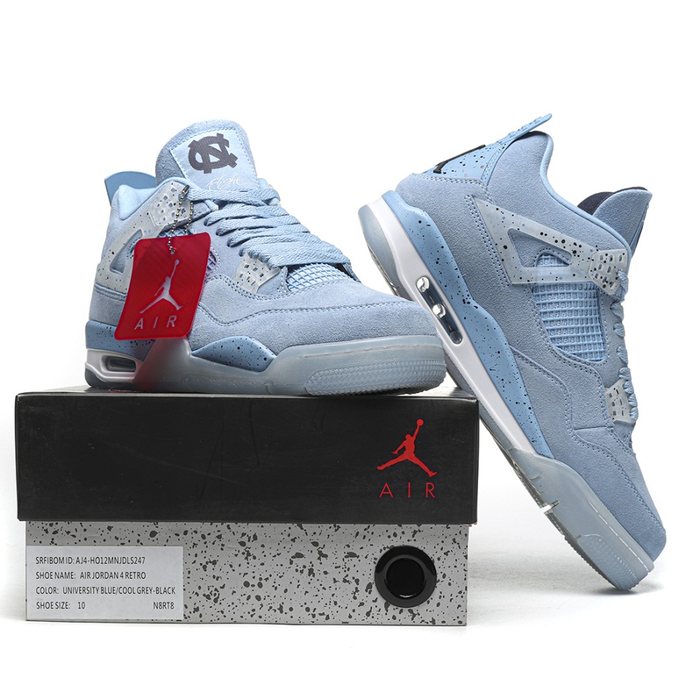 TBkicks Jordan 4 Retro 'UNC Football' PE Blue