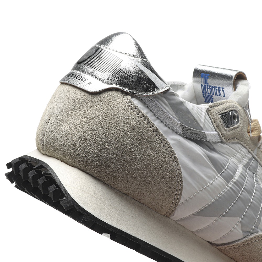 TBkicks Golden G00se Marathon With White Nylon Upper And Silver Star