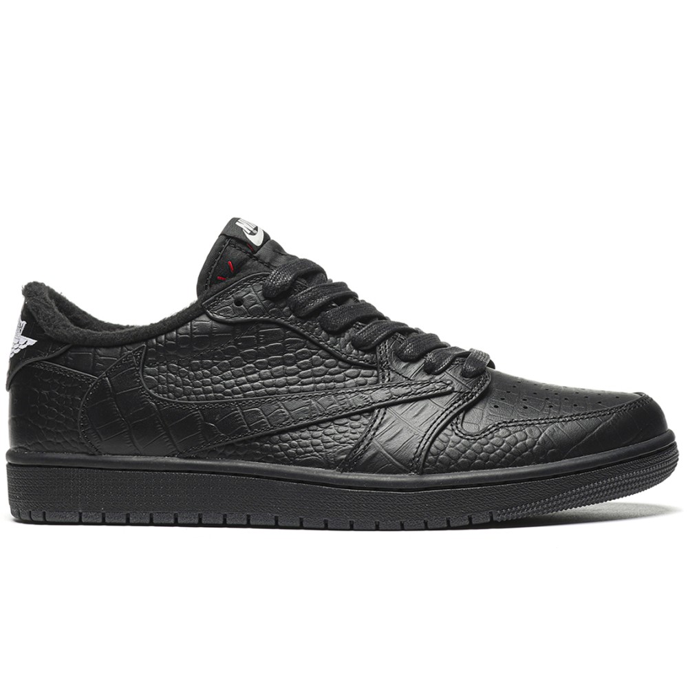 TBkicks Travis Scott Air Jordan 1 Custom Black Crocodile