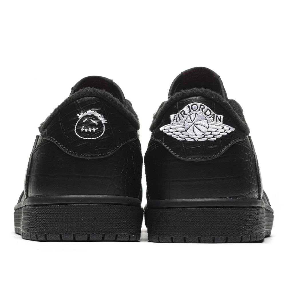 TBkicks Travis Scott Air Jordan 1 Custom Black Crocodile