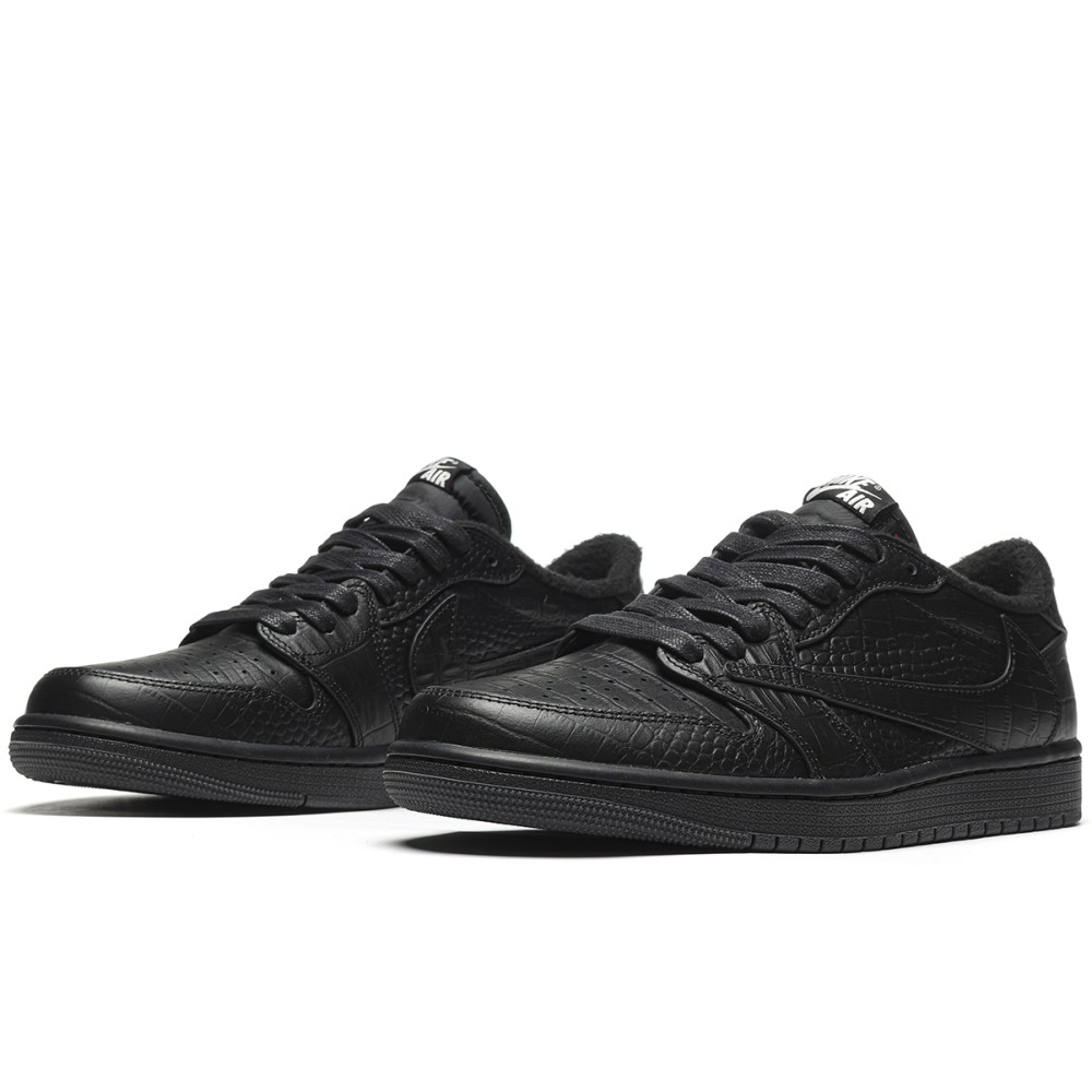 TBkicks Travis Scott Air Jordan 1 Custom Black Crocodile
