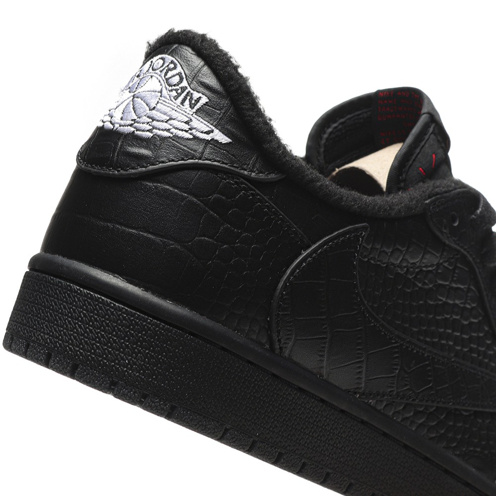 TBkicks Travis Scott Air Jordan 1 Custom Black Crocodile