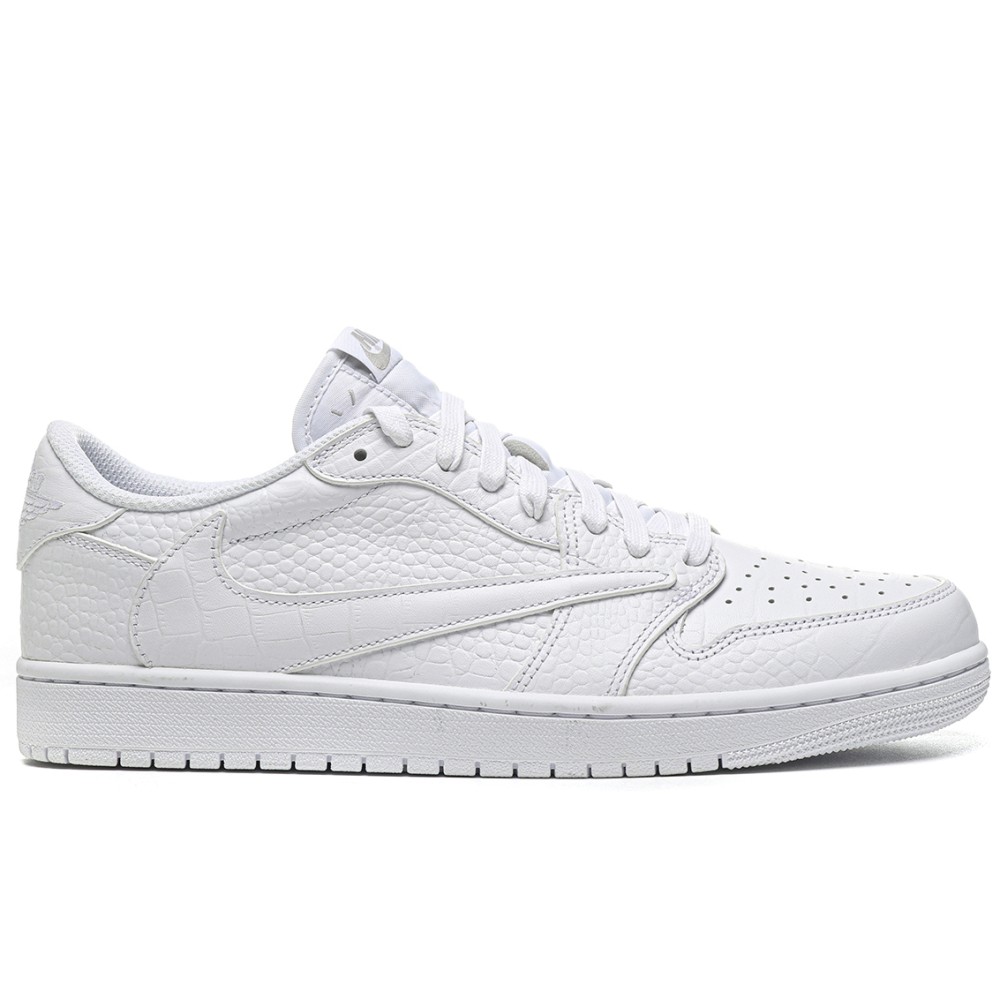 TBkicks Travis Scott Air Jordan 1 Custom White Crocodile