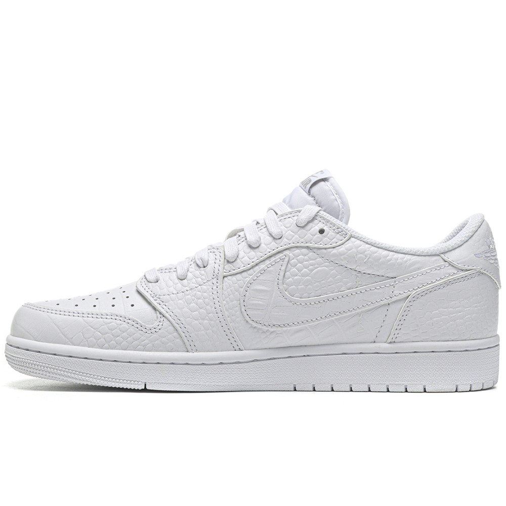 TBkicks Travis Scott Air Jordan 1 Custom White Crocodile