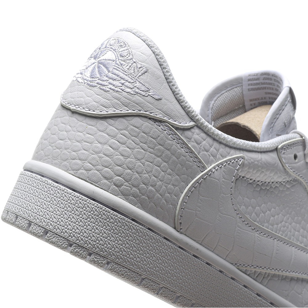 TBkicks Travis Scott Air Jordan 1 Custom White Crocodile
