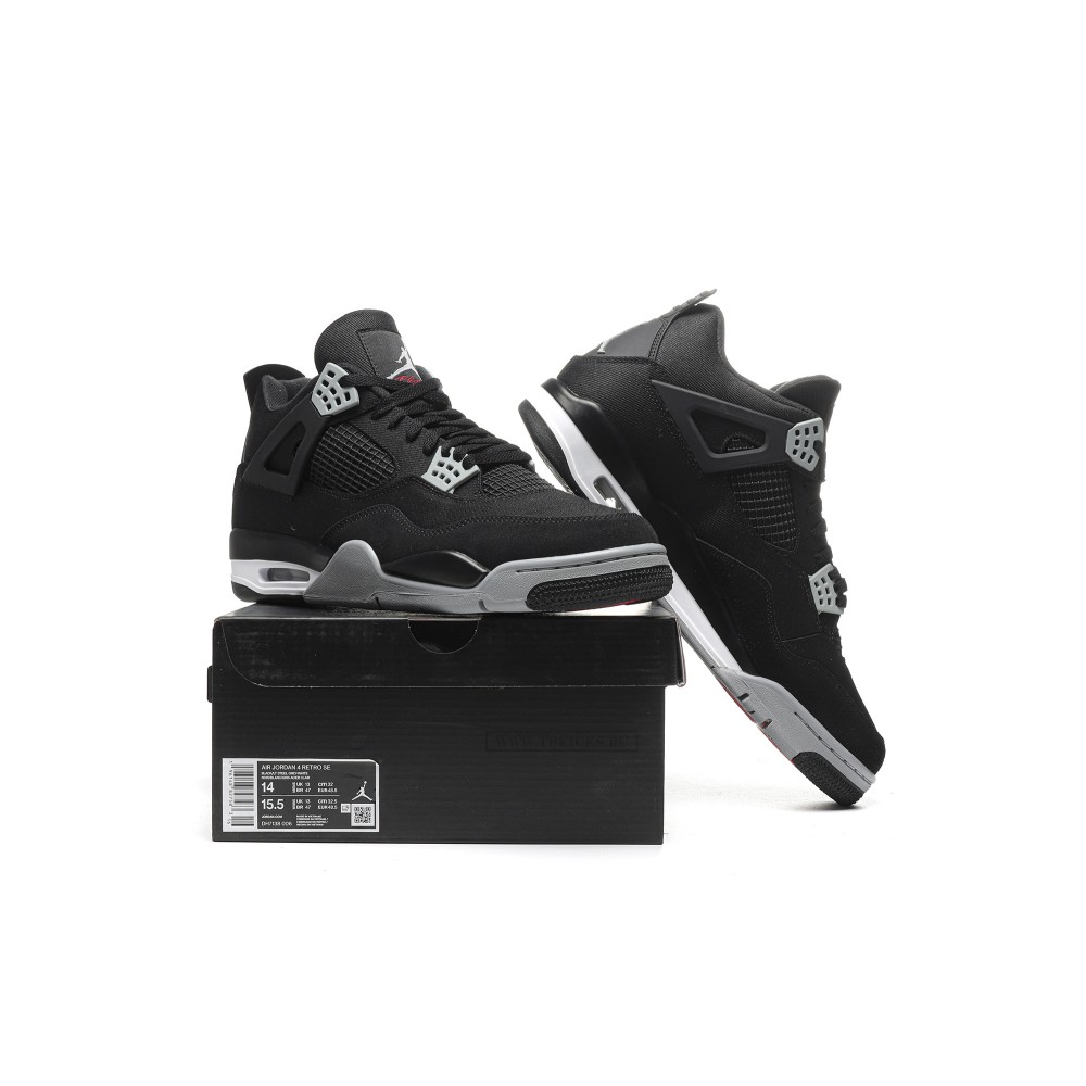 Size 14 Air Jordan 4 Retro SE Black Canvas